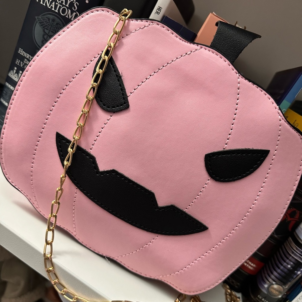 Pink Pumpkin Shaped Crossbody Bag